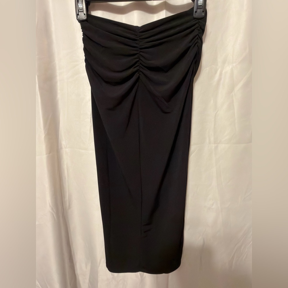 Lanston Skirt Ruched Asymmetrical Draped Midi Black Size XS from Revolve NWOT - Picture 11 of 12